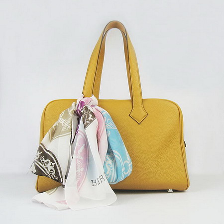 Hermes Victoria H2802 Bags with Scarf Details in Yellow